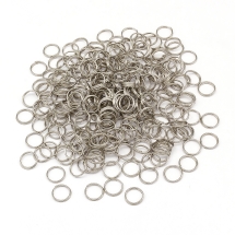 Kółeczka Ogniwka Podwójne Żelazne, do Rękodzieła i Biżuterii, Platyna, 10x0.7mm, okolo 200szt/50g (14WB7142)