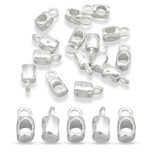 Бейл в Тибетському стилі Кубична форма, Біжутерний сплав, Срібло, 12х6х7мм, Отвір 3мм і 5мм, (3WB2310)