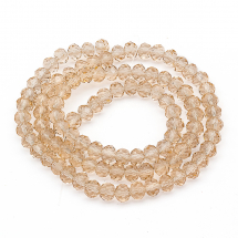 Koraliki Szklane Sztuczny Kryształ Fasetowany Wielbłąd 6x4mm 92szt/36cm/sznur (5WB3316)