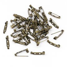 Baza do Broszki Szpilka, Żelazna, Kolor Bronze, 25x5mm, 2 Otwory, otwor 2mm, 50szt (13WB12767)