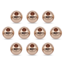 Koraliki Eko Mosiądz, Okrągłe, Różowe Złoto, 5mm, Otwór: 2mm, 10 szt (13WB18924)