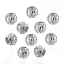 Koraliki Mosiężne Okrągły, Powłoka Platynowa Odporna, Ryflowany, 3x2mm, 10szt (13WB19033)