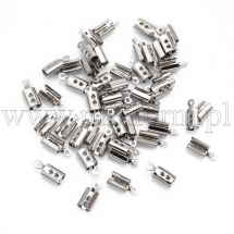 Końcówki Zaciskowe do Sznura, Stal Nierdzewna, 10x4.5x3mm, Otwór 1mm, 50szt (13WB19140)