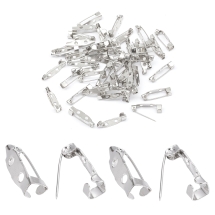 Основа під Брош Залізна, Булавка з 2-ма Отворами, Платина, 20х5х5мм, Отвір 2мм, (Q5WB1636)