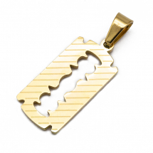 Кулон Лезо, Нержавіюча Сталь, Колір: Золото, Розмір: 25.5х12х1.3мм, Отвір 4х6мм, (13WB20882)