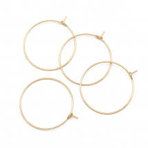 Bigle Koła, Zapięcie Francuskie, Baza do Kolczyków, Stal Nierdzewna, Złoty, 25x0.8mm, 4szt (13WB20968)