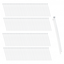 Szpilki z Kulką, Mosiądz, Srebrny, 30x0.6mm, Kulka 1.5mm, 100 szt (13WB18165)