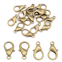 Zapięcie Karabińczyk-Lobster, Metal, do Rękodzieła i Biżuterii, Bronze, 21x12mm, Otwór 2mm, 20szt (5WB7621)