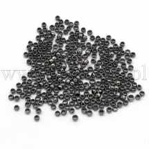 Koraliki Zaciskowe, Stopery, Mosiądz, Kolor: Stal Pistoletowa, 2x1.2mm, 395szt/5g (Q5WB1041)