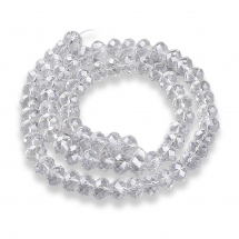 Koraliki Imitacja Austriackie Kryształ Szklane, Fasetowane, Przezroczyste, Rondelle, 6x4mm, 80szt/36cm/sznur (5WB3321)