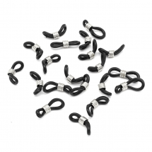 Тримачі для Очок, Гумові Петлі для Очок, з металевою фурнітурою, Колір: Платина, Розмір: 20x5мм, (13WB21599)