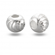 Срібло 925 Намистини-Розділювачі Круглі Текстурні, 4х3.5мм, Отвір 1мм, (13WB21633)
