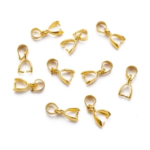 Тримач для Кулонів та Підвісок Латунні, Золото, 10x5.5x3мм, Отвір 3.5мм, (5WB4778)