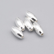 Srebro 925 Koraliki Owalne, 6x3mm, Otwór 0.5mm, 5szt (13WB21402)