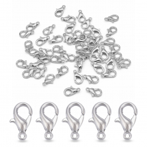 Zapięcie Karabińczyki, Stop Metalu, Platynowy, 10х6mm, Otwór 1mm, 50szt (Q5WB1058)