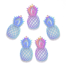 Кулон Підвіска Філігрань Ананас Нержавіюча Сталь, Мультицвіт, 35.5x16x0.3мм, Отвір 1мм, (13WB23011)