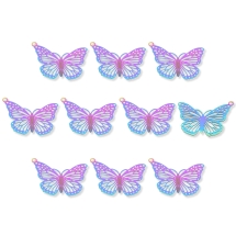 Кулон Філігрань, Нержавіюча Сталь, Метелик, Мультиколір, 18x26x0.3мм, Отвір 1.2мм, (13WB23012)