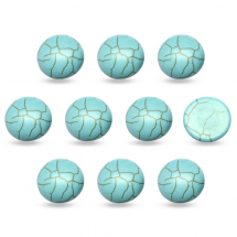 Kaboszony, Syntetyczny Turkus, Okrągłe, Turkusowy, 14x5mm, 10szt (13WB23075)