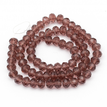 Koraliki Szklane Sztuczny Kryształ Fasetowany 8x6mm 72szt/42cm/sznur (5WB3324)