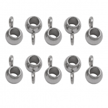 Бейл, Нержавіюча Сталь, Рондель, 7x3.5x4мм, Отвір 1.5мм, Внутрішній діаметр 2мм, (13WB16381)