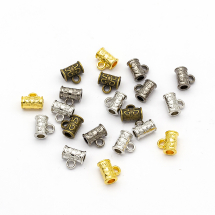 Бейл Трубка зі Сплаву, Колір: Мікс, Розмір: 6.5x7x4мм, Отвір 1~2мм, (13WB16390)