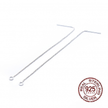 Srebro 925 Baza Sztyfty do Kolczyków z Łańcuszkiem, 80x1mm, 1 para (13WB21152)