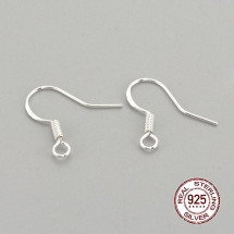 Srebro 925, Bigle Otwarte, Baza do Kolczyków, 16~18x14mm, Pin: 0.7mm, Otwór 2mm, 2 szt (13WB21159)