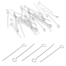 Піни з колечком, Нержавіюча Сталь, 30х0.6мм, Отвір 2мм, (13WB17690)