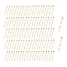 Szpilki z Kulką, Mosiądz, Złoty, 18x0.5mm, Kulka 2mm, 100 szt (13WB17711)