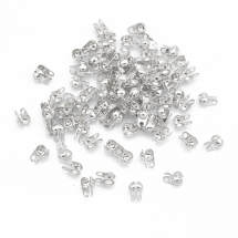 Каллоти з Заліза, Затискачі концевики, раковина, Колір: Срібло, 6х3.5мм, Отвір 1мм, Діаметр внутрішній 2.4мм, (13WB10839)