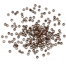 Koraliki Zaciskowe, Stopery, Mosiądz, Kolor: Miedź, 2x1.2mm, 395szt/5g (Q6WB588)