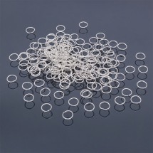 Колечка Одинарні, Залізні, Срібло, 6х0.7мм, 50г/близько 900шт, (Q6WB598)