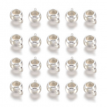 Бейл Біжутерний сплав, Тибетський Стиль, Рондель, Срібло, 8х5мм, Отвір 2мм і 3.5мм, (5WB6693)