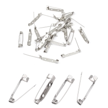 Baza do Broszki Szpilka, do Rękodzieła i Biżuterii, Żelazna, Platynowy, 2 Otwory, 32x6mm, 25szt (14WB6006)