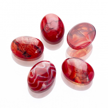 Кабошони Натуральний Агат Вени Дракона, Пофарбовані, Овальні, Цегляний, 20x15x6.5мм (13WB22368)