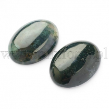 Кабошони Натуральний Моховий Агат Овальні, 30x22x9, (13WB22371)