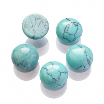 Кабошони Синтетична Бірюза Напівкруглі, Бірюзовий, 10x5мм, (13WB22381)