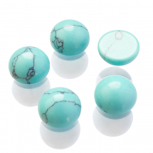 Кабошони Синтетична Бірюза Напівкруглі, Бірюзовий, 8x4мм, (13WB22407)