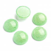 Kaboszony Naturalny Kamień Biały Jadeit, Okrągłe, Zielone, 12x5mm, 5szt (13WB22441)