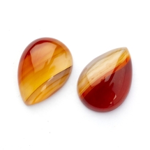 Kaboszony Naturalny Agat Pasiasty, Kropla do Rękodzieła i Biżuterii, Sienna, 25x18x6-7mm, 2szt (13WB22539)