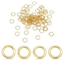 Kółeczka Ogniwka Pojedynczy Otwarte, do Rękodzieła i Biżuterii, Mosiężne, Złoto, 6x1mm, 220szt/25g (13WB22586)