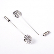 Baza do Broszki, Szpilka, Mosiądz, Platynowy, 63.5x13.5x1mm, 2szt (13WB19990)