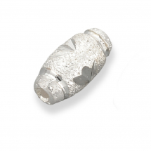 Srebro 925 Koraliki Teksturowane, Owalne, 6x3mm, Otwór 0.5mm, 1szt (13WB26717)