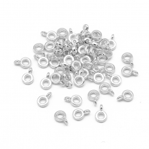 Бейл Рондель Стиль Тибетський Біжутерний сплав, Срібло, 6.5х2мм, Внутрішній Діаметр 3мм, Отвір 2мм, (13WB26948)