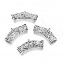 Бейл Трубка Сплав, Колір: Античне Срібло, 45х19мм, Внутрішній Діаметр 6х10мм, Отвір 1мм, (13WB26951)