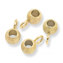 Бейл Нержавіюча Сталь, Рондель, Іонне Покриття Текстурний, Золото, 7х4х3мм, Отвір 2мм, (13WB26962)