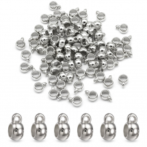 Бейл Бочонок Пластиковий, Тибетський Стиль, для Кулонів та Підвісок, Платина, 11х5х8мм, Отвір 1.5мм, (13WB27013)