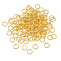 Kółeczka Ogniwka Pojedyncze Otwarte Żelazo Teksturowany Kolor: Złoty 7.5x1mm około 120szt/20g (13WB27016)