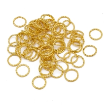 Kółeczka Ogniwka Pojedyncze Otwarte Żelazo Teksturowany Kolor: Złoty 12x1mm około 75szt/20g (13WB27020)