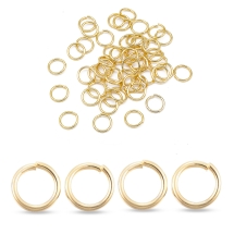 Kółeczka Ogniwka Pojedyncze Otwarte, Stal Nierdzewna, Pozłacane 24K do Rękodzieła, 6x0.8mm, 50szt (13WB27043)